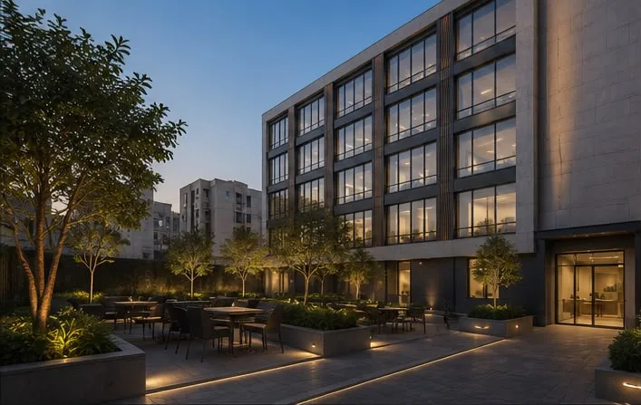 Alexandria Business Center — landscaped courtyard terrace